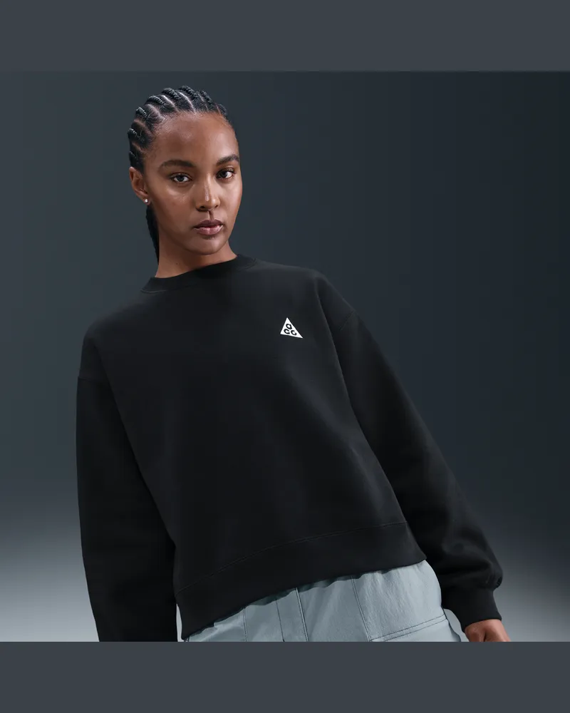 Nike ACG "Tuff Fleece" Sweatshirt mit Therma-FIT-Technologie (Damen) - Schwarz Schwarz