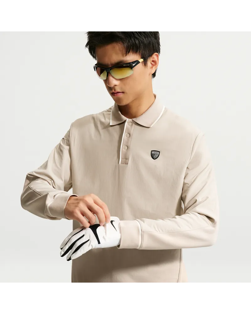 Nike Tailored Performance Dri-FIT weites Longsleeve-Golf-Poloshirt (Herren) - Braun Braun