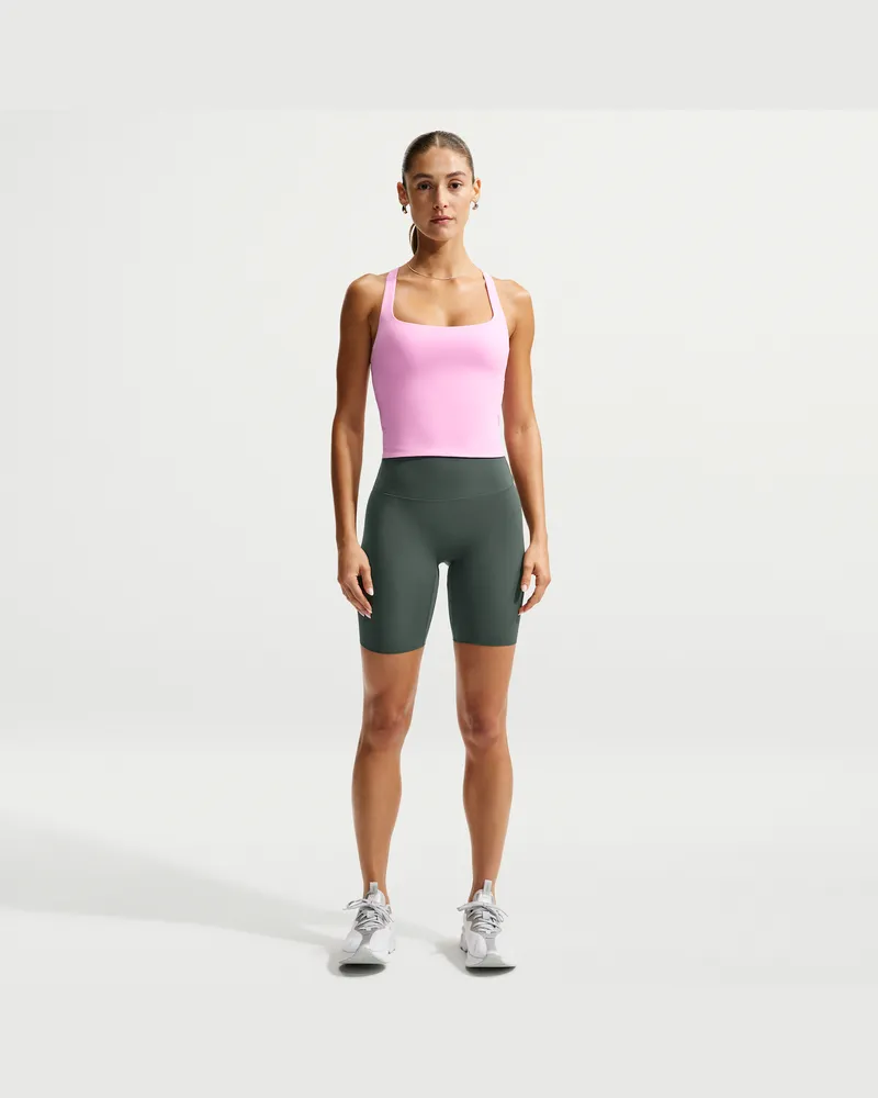 Nike Zenvy Bike Shorts mit hohem Taillenbund (Damen, ca. 20,5 cm) - Grün Grün
