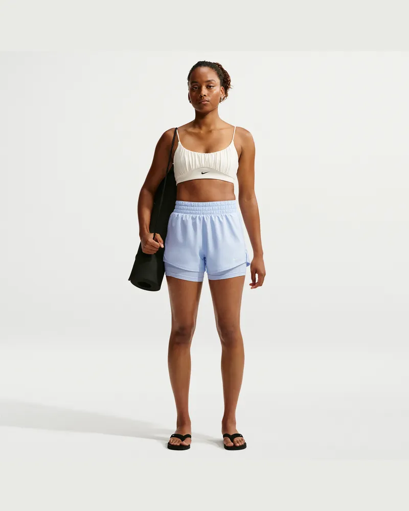 Nike One Dri-FIT 2-in-1-Shorts mit hohem Taillenbund für Damen (ca. 7,5 cm) - Blau Blau