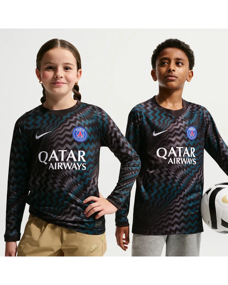 Nike Paris Saint-Germain 2026/27 Stadion Torwart  Dri-FIT-Replika-Fußballtrikot für ältere Kinder - Schwarz Schwarz