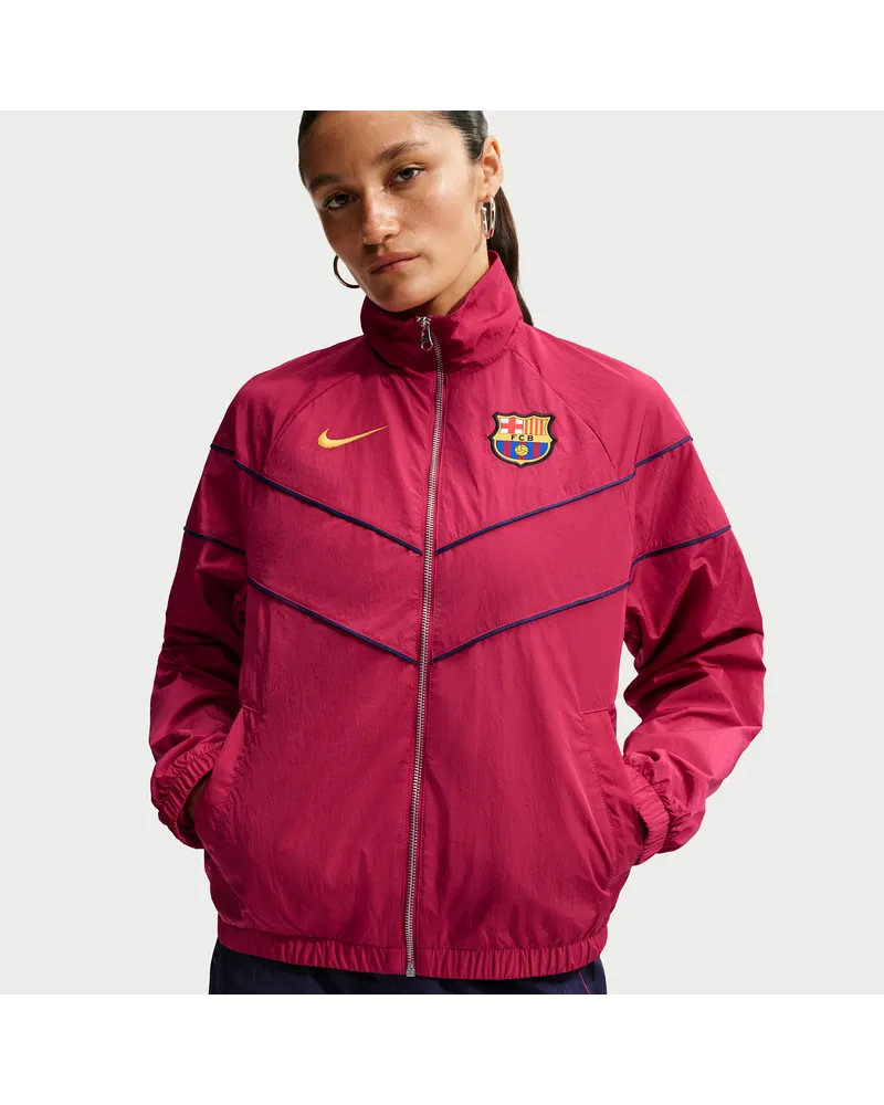 Nike FC Barcelona Windrunner  Football Webjacke mit UV-Schutz (Damen) - Rot Rot