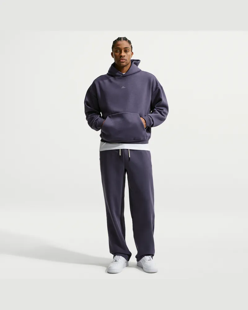 Nike Standard Issue angeraute Therma-FIT-Basketballhose mit offenem Saum (Herren) - Grau Grau