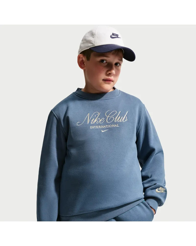 Nike Fleece-Sweatshirt mit Rundhalsausschnitt (ältere Kinder) - Blau Blau
