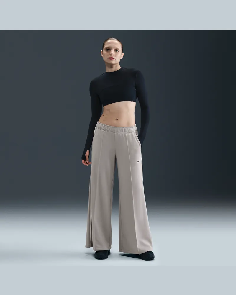 Nike Trainingshose mit mittelhohem Bund und weitem Bein (Damen) - Grau Grau