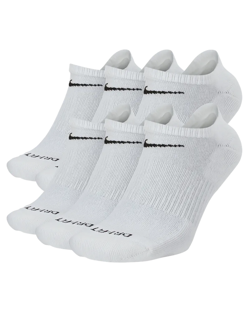 Nike Everyday Plus Cushioned Training No-Show-Socken (6 Paar) - Weiß Weiß