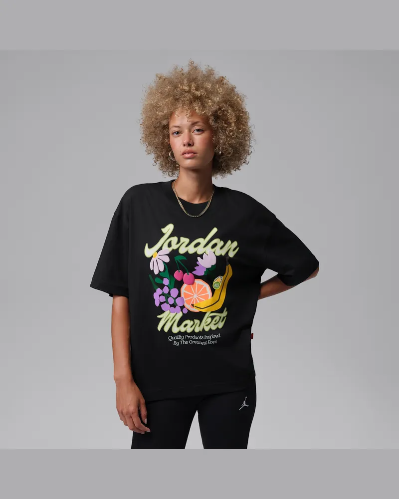 Jordan Oversize-T-Shirt (Damen) - Schwarz Schwarz