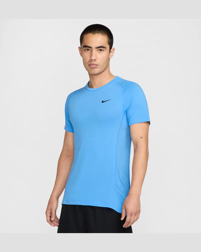 Nike Flex Rep Dri-FIT Kurzarm-Fitness-Top für Herren - Blau Blau