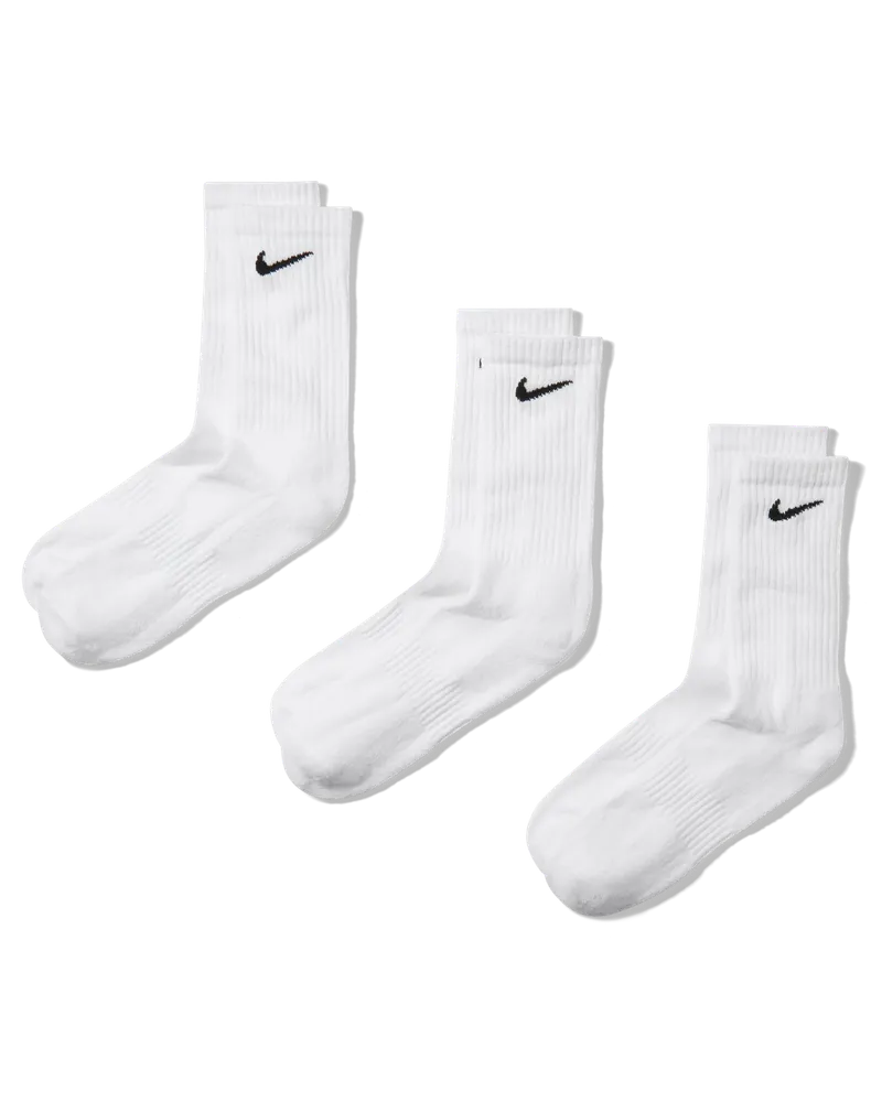 Nike Everyday Cushioned Crew-Trainingssocken (3 Paar) - Weiß Weiß