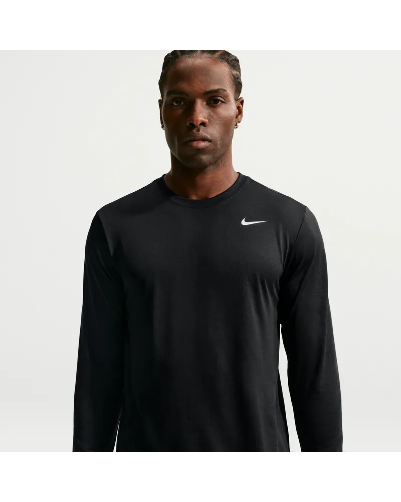 Nike Dri-FIT Legend Fitness-Longsleeve für Herren - Schwarz Schwarz