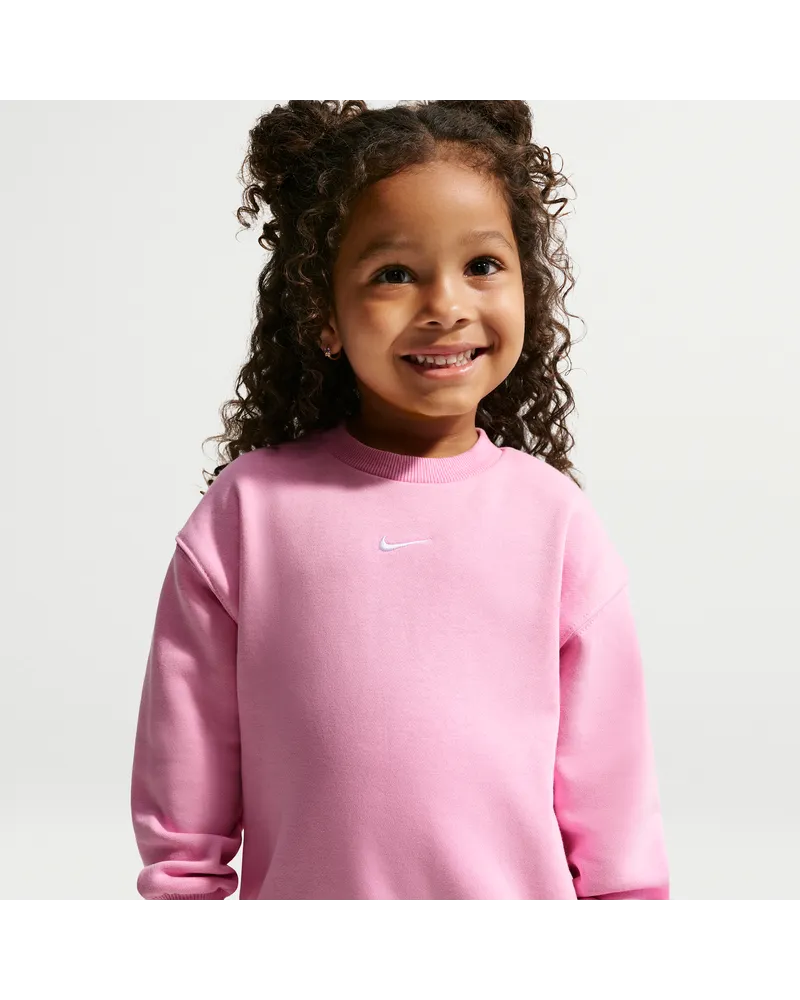 Nike Studio Fleece-Oversize-Rundhalsshirt für Kleinkinder - Pink Pink