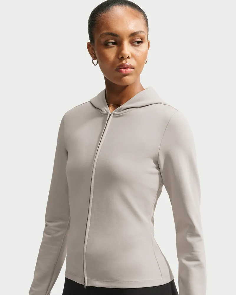Nike Chill Knit schmal geschnittenes Longsleeve mit durchgehendem Reißverschluss (Damen) - Braun Braun