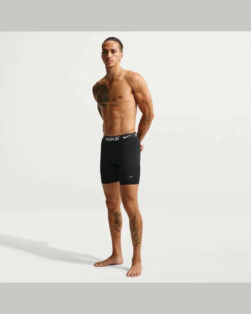 Nike Essential Micro Dri-FIT lange Boxershorts (Herren) - Schwarz Schwarz