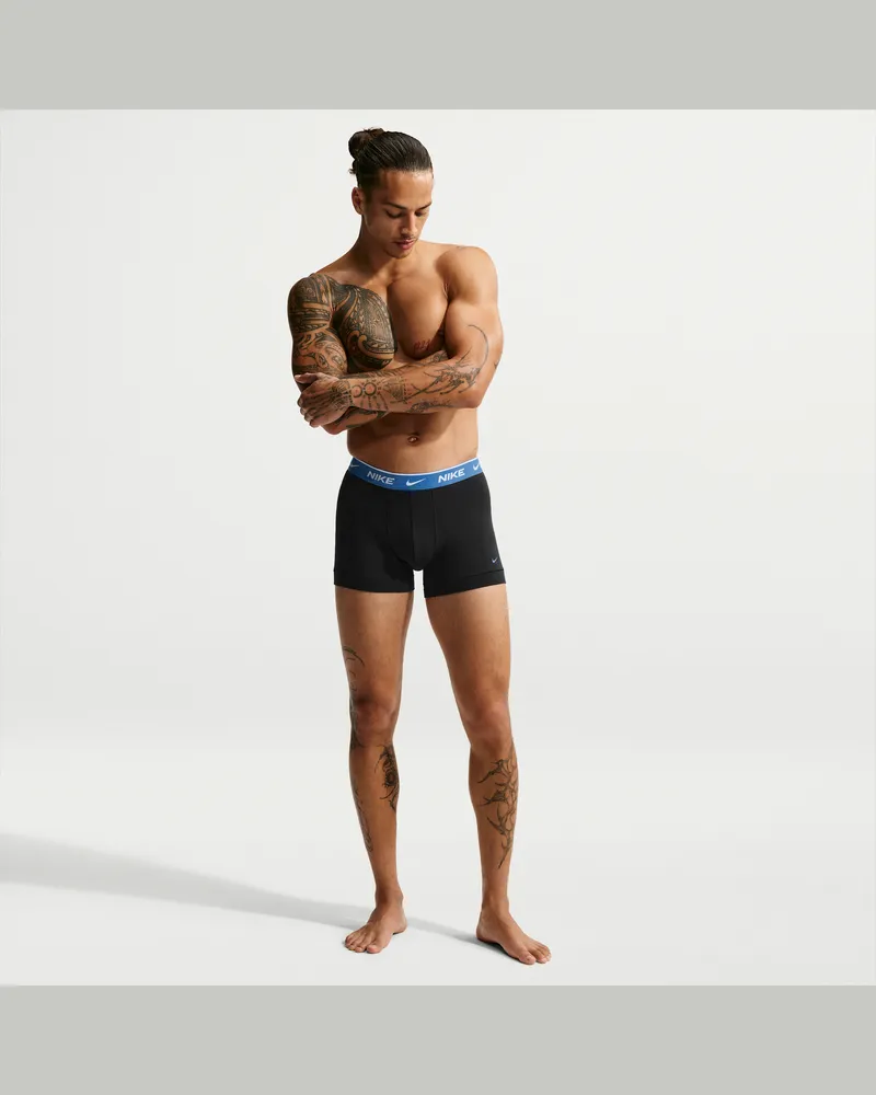 Nike Essential Boxershorts aus Baumwoll-Stretch (3er-Pack, Herren) - Blau Blau