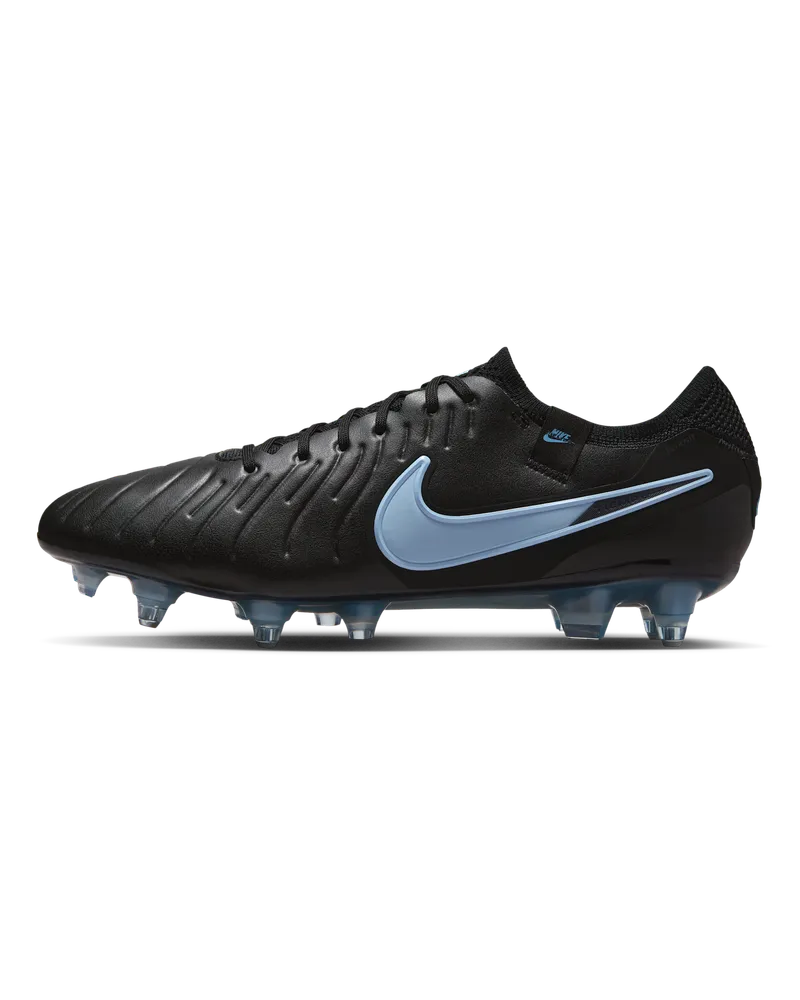Nike Tiempo Legend 10 Elite Low-Top-Fußballschuh für weichen Rasen - Schwarz Schwarz