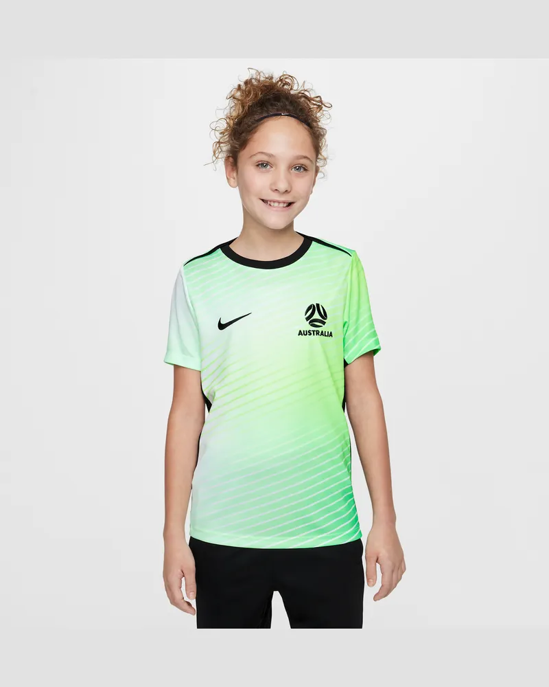 Nike Australien Academy Pro  Dri-FIT kurzärmeliges Pre-Match-Fußballoberteil (ältere Kinder) - Grün Grün