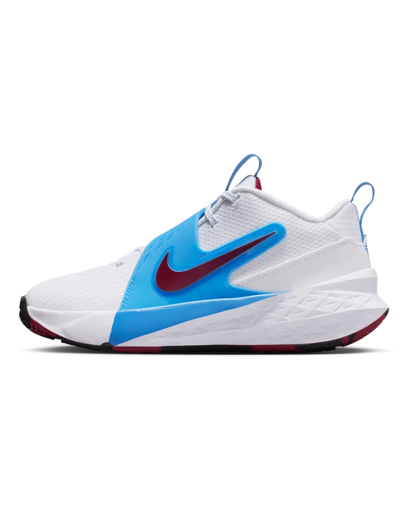 Nike Team Hustle D 12 Basketballschuh (ältere Kinder) - Weiß Weiß
