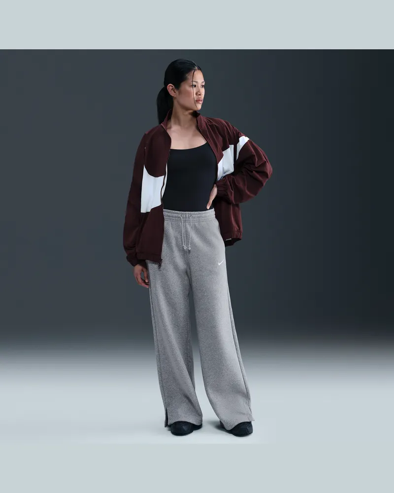 Nike Sportswear Phoenix Fleece Hose mit hohem Bund und weitem Bein (Damen) - Grau Grau