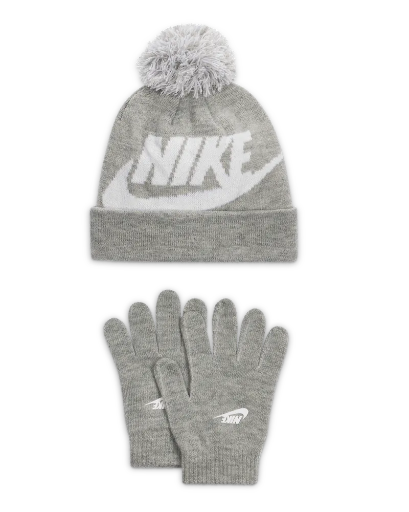 Nike 2-teiliges Set aus Mütze und Handschuhen für jüngere Kinder - Grau Grau