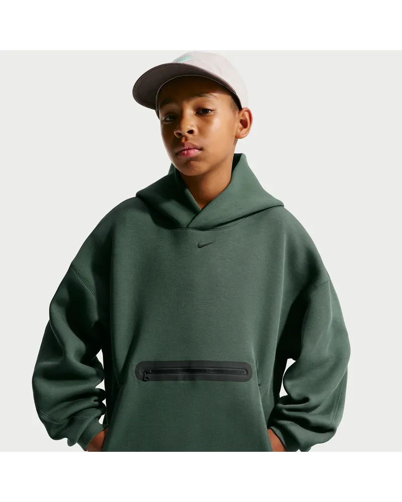 Nike Tech Fleece Oversize-Hoodie mit Kapuze für ältere Kinder (Jungen) - Grün Grün