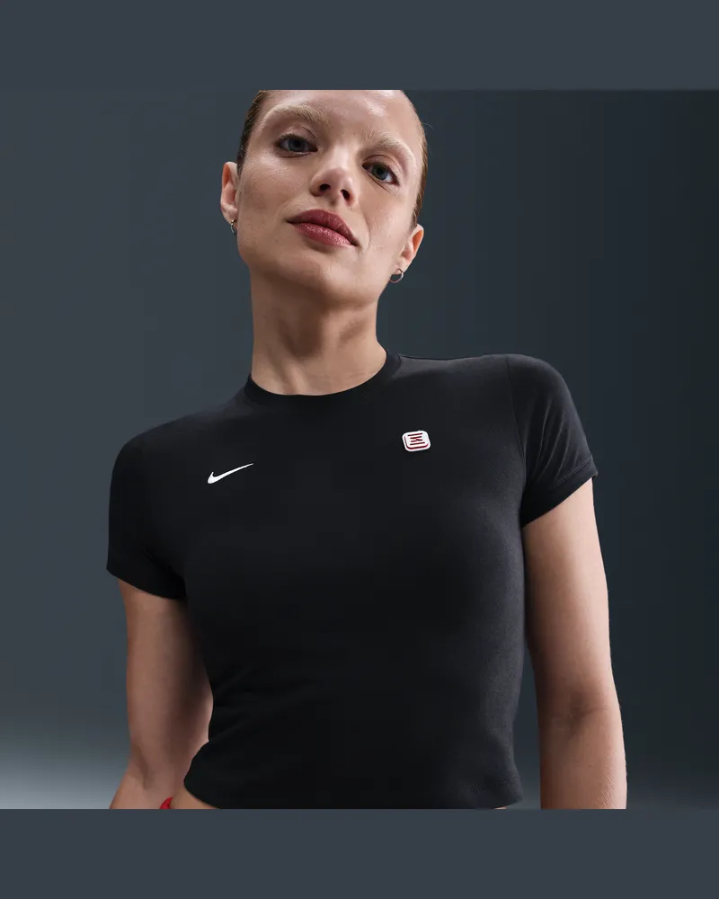 Nike Shox enges T-Shirt für Damen - Schwarz Schwarz