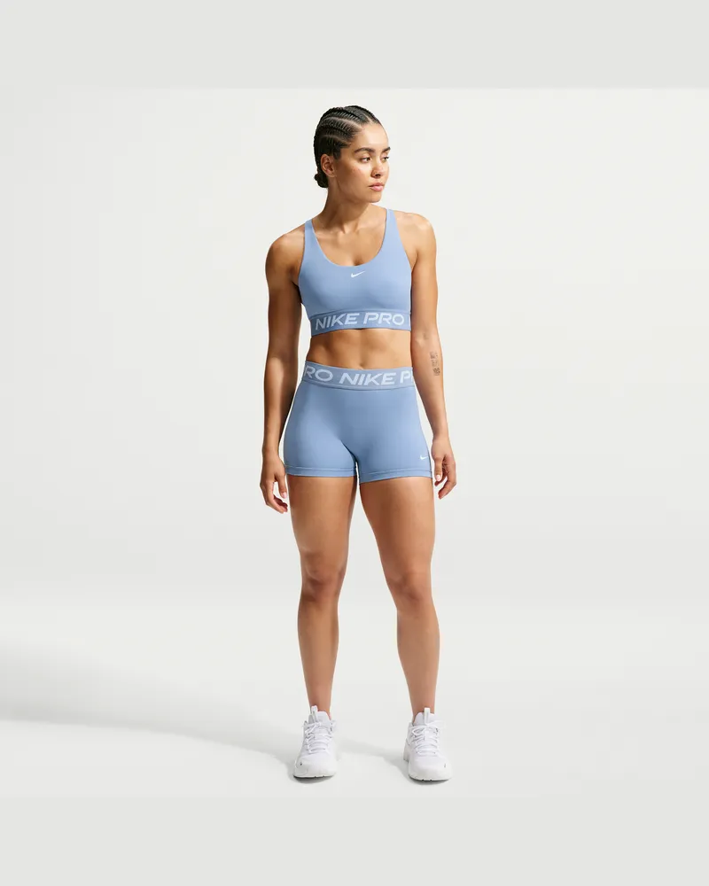 Nike Pro Grafik Bike-Shorts mit mittelhohem Bund (Damen, ca. 7,5 cm) - Blau Blau