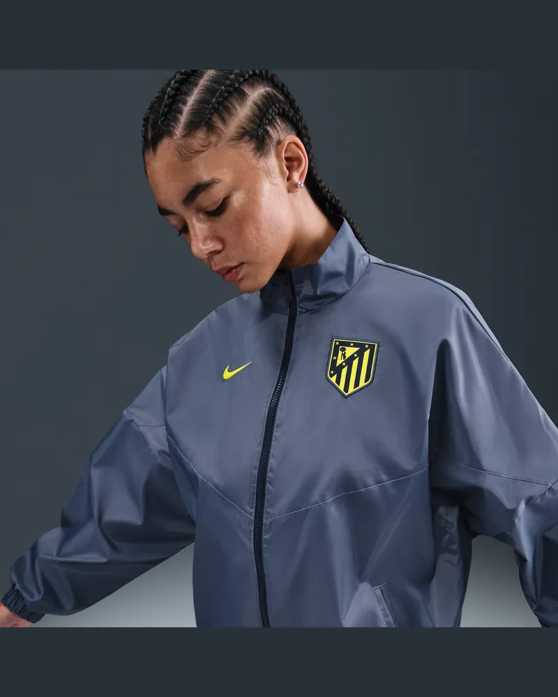Nike Atlético Madrid Essential Windrunner  Fußballjacke aus Webmaterial (Damen) - Blau Blau