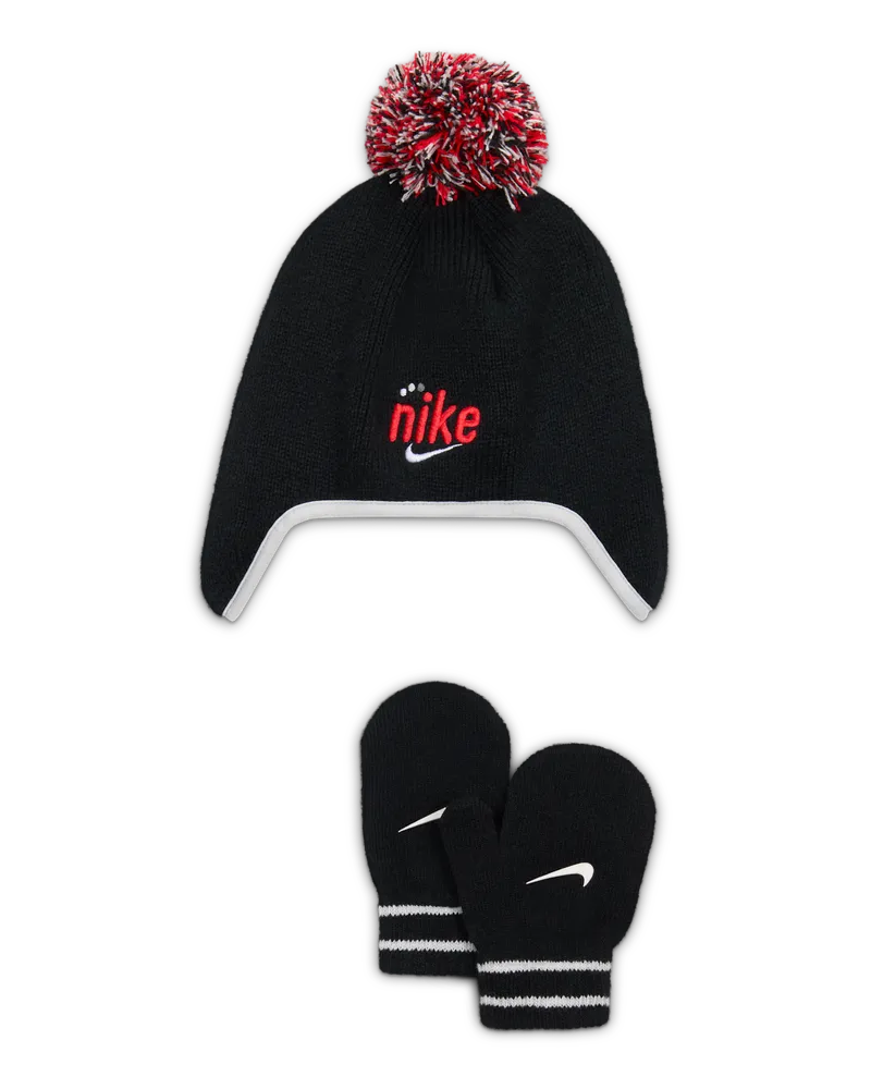 Nike Play For All 2-teiliges Peak Beanie-Set (Kleinkinder) - Schwarz Schwarz