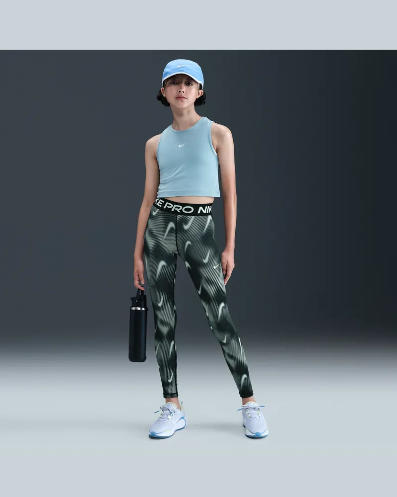 Nike Pro Leggings mit mittelhohem Bund für ältere Kinder (Mädchen) - Schwarz Schwarz