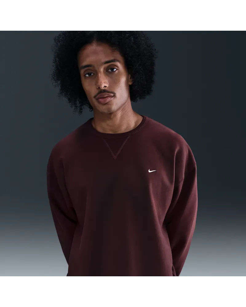 Nike Solo Swoosh Fleece-Rundhalsshirt für Herren - Rot Rot