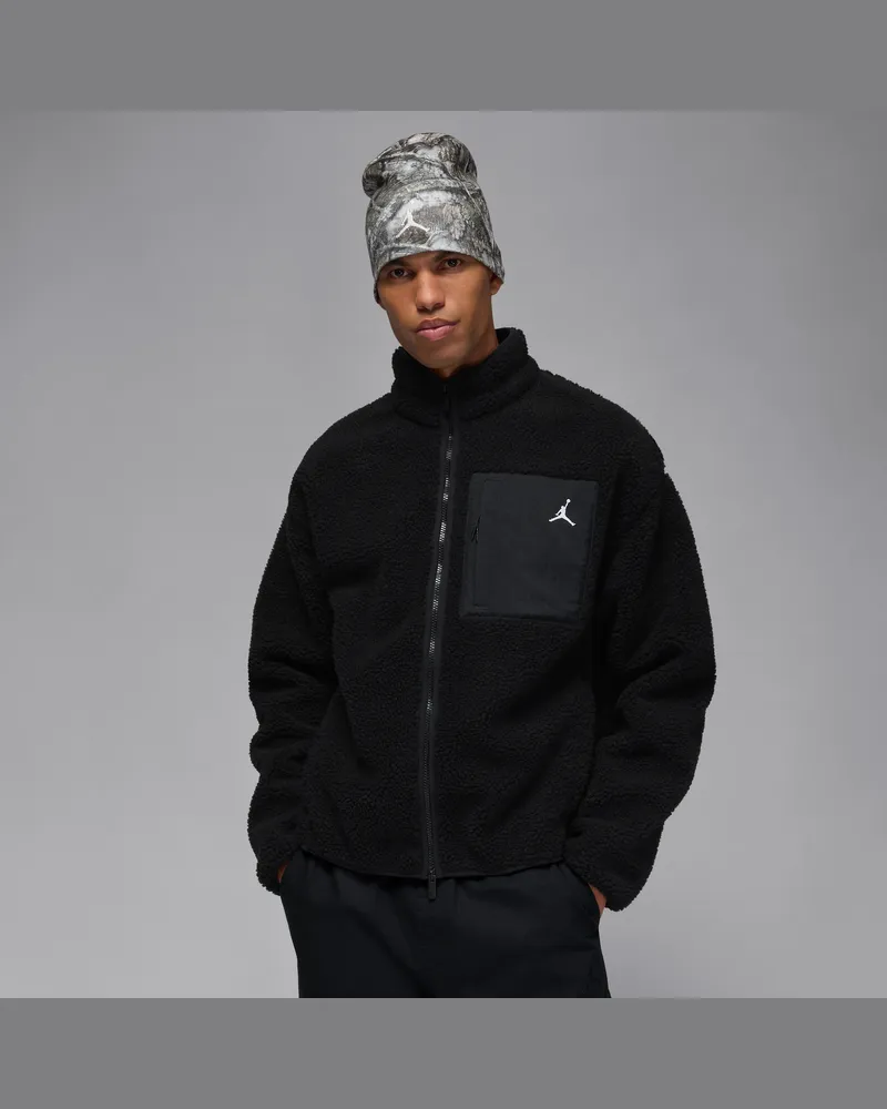 Jordan Flight High Pile Shearling Jacke für Herren - Schwarz Schwarz
