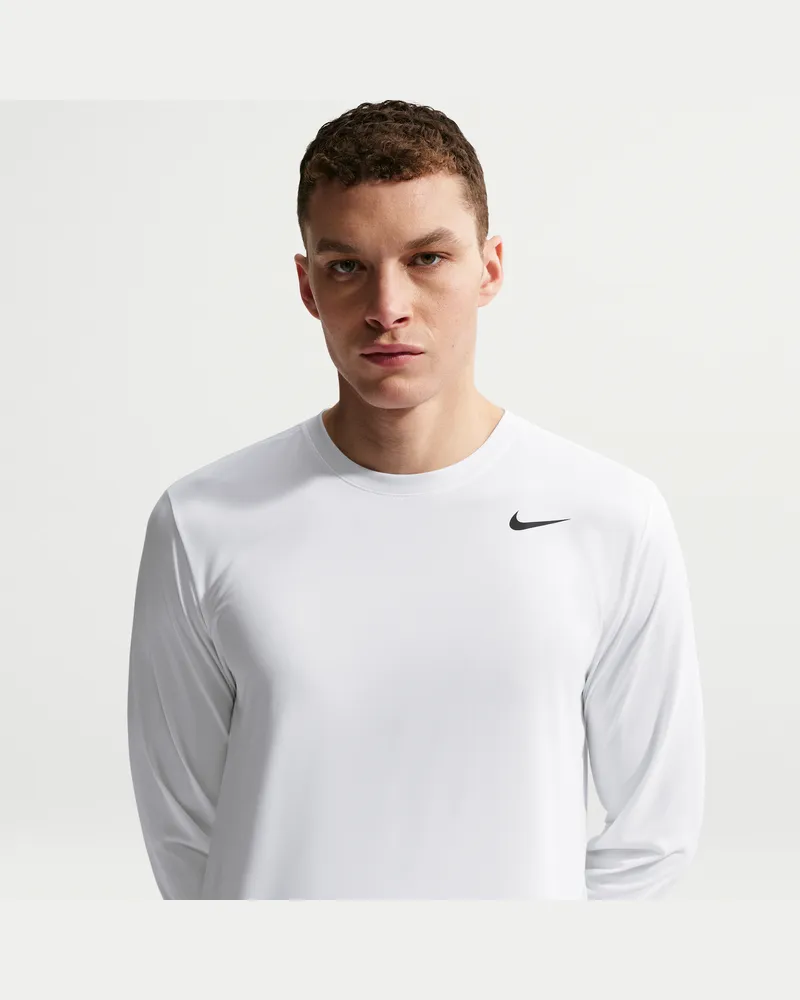 Nike Dri-FIT Legend Fitness-Longsleeve für Herren - Weiß Weiß