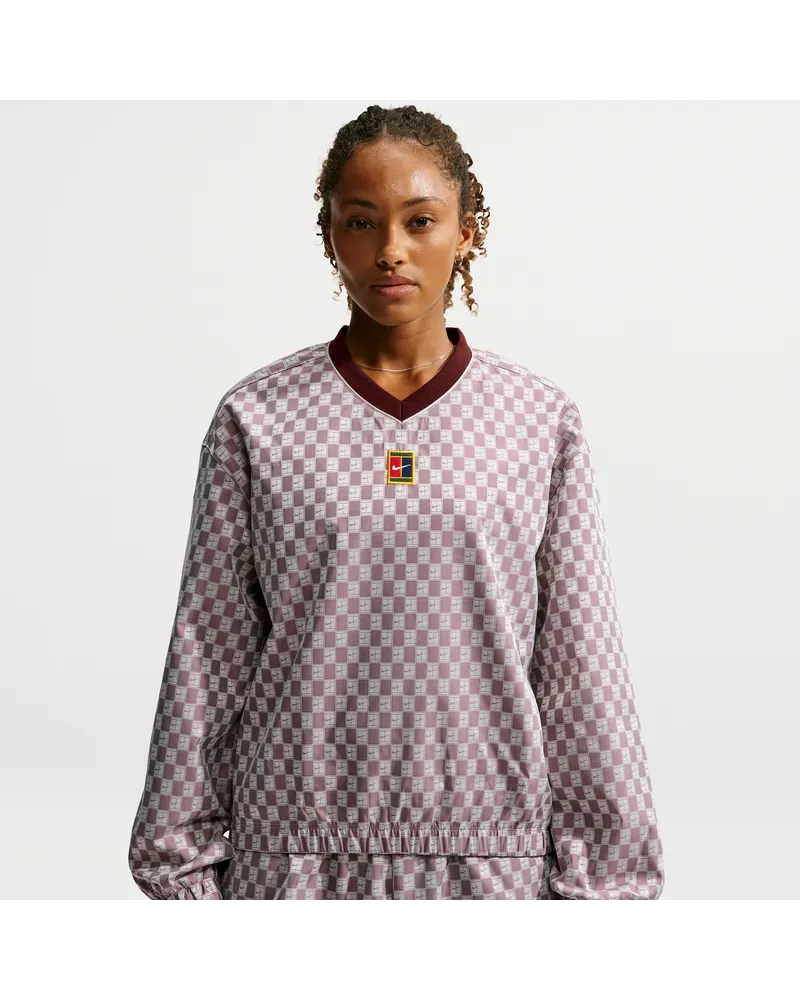 Nike Court Court Collection Oversize-Tennisoberteil mit langen Ärmeln (Damen) - Lila Lila
