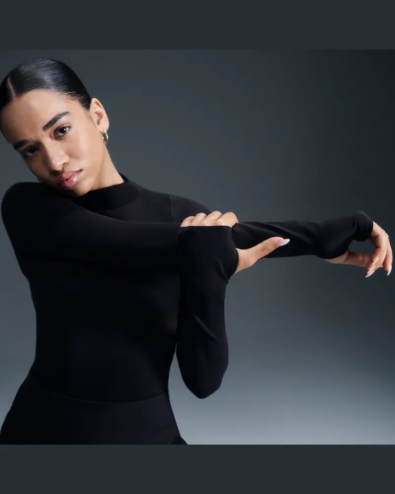 Nike Zenvy Dri-FIT Longsleeve für Damen - Schwarz Schwarz