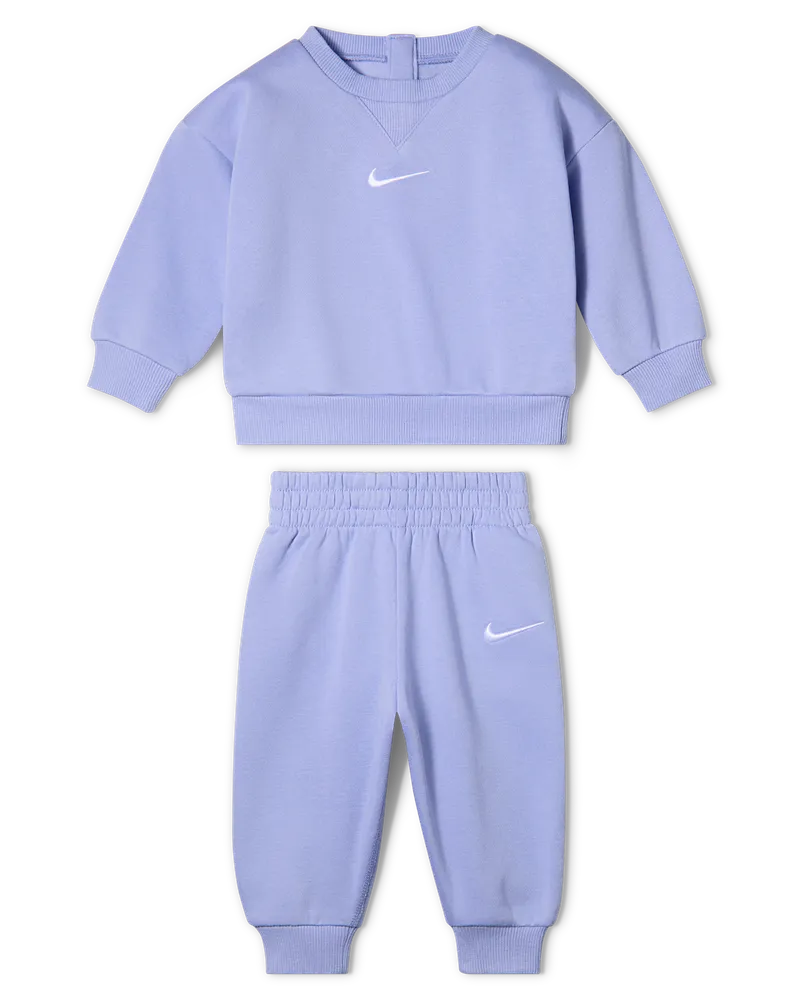 Nike 2-teiliges Essential Fleece-Rundhalsshirt-Set für Babys (0–9 Monate) - Lila Lila