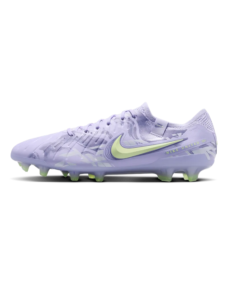 Nike United Tiempo Legend 10 Elite Low-Top-Fußballschuh für normalen Rasen - Lila Lila