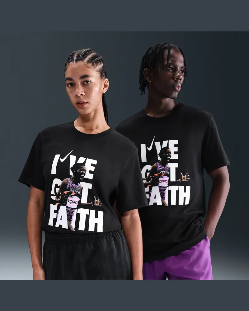 Nike Faith Lauf-T-Shirt - Schwarz Schwarz