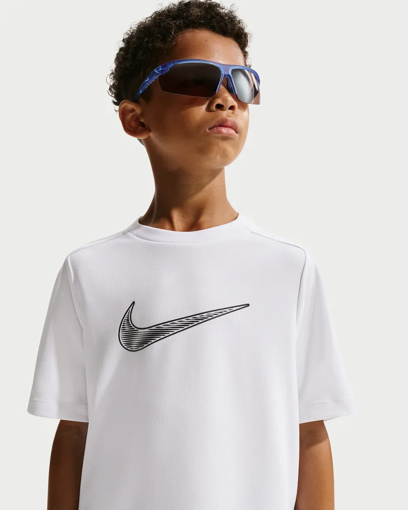 Nike Multi Dri-FIT Kurzarm-Trainingsoberteil (ältere Kinder, Jungen) - Weiß Weiß