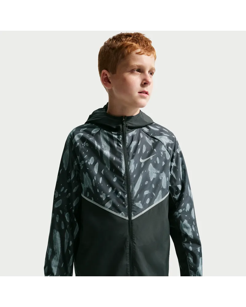 Nike Miler Repel-Jacke mit UV-Schutz (ältere Kinder) - Schwarz Schwarz