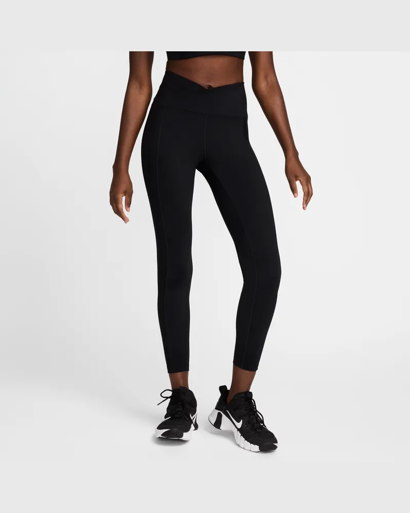 Nike One Wrap 7/8-Leggings mit hohem Bund (Damen) - Schwarz Schwarz