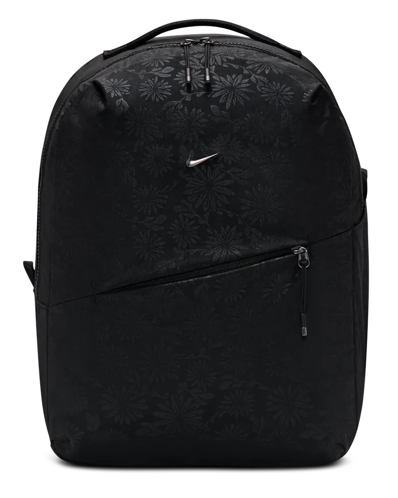 Nike Aura Rucksack mit Blumenmuster (24 l) - Schwarz Schwarz