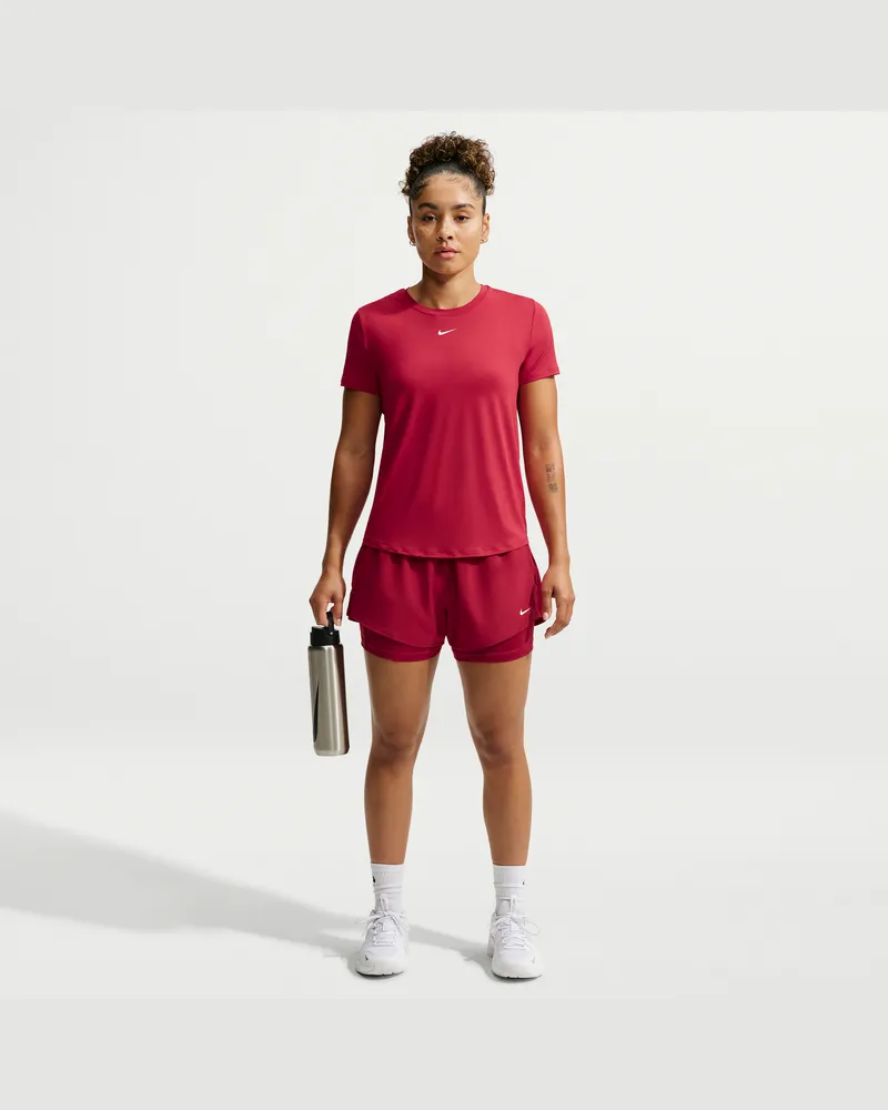 Nike One Dri-FIT 2-in-1-Shorts mit mittelhohem Taillenbund für Damen (ca. 7,5 cm) - Rot Rot