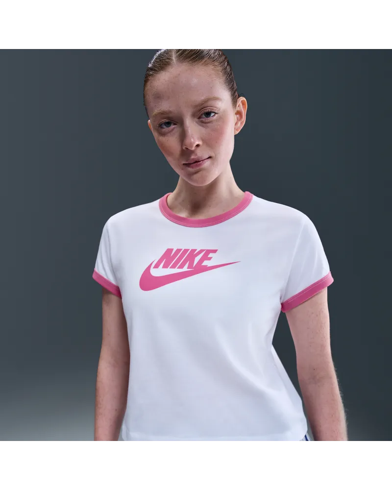 Nike Sportswear Ringer-T-Shirt mit Grafikprint (Damen) - Weiß Weiß