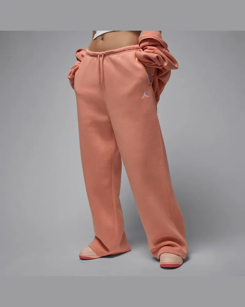 Jordan Brooklyn Fleece Hose mit offenem Saum (Damen) - Orange Orange
