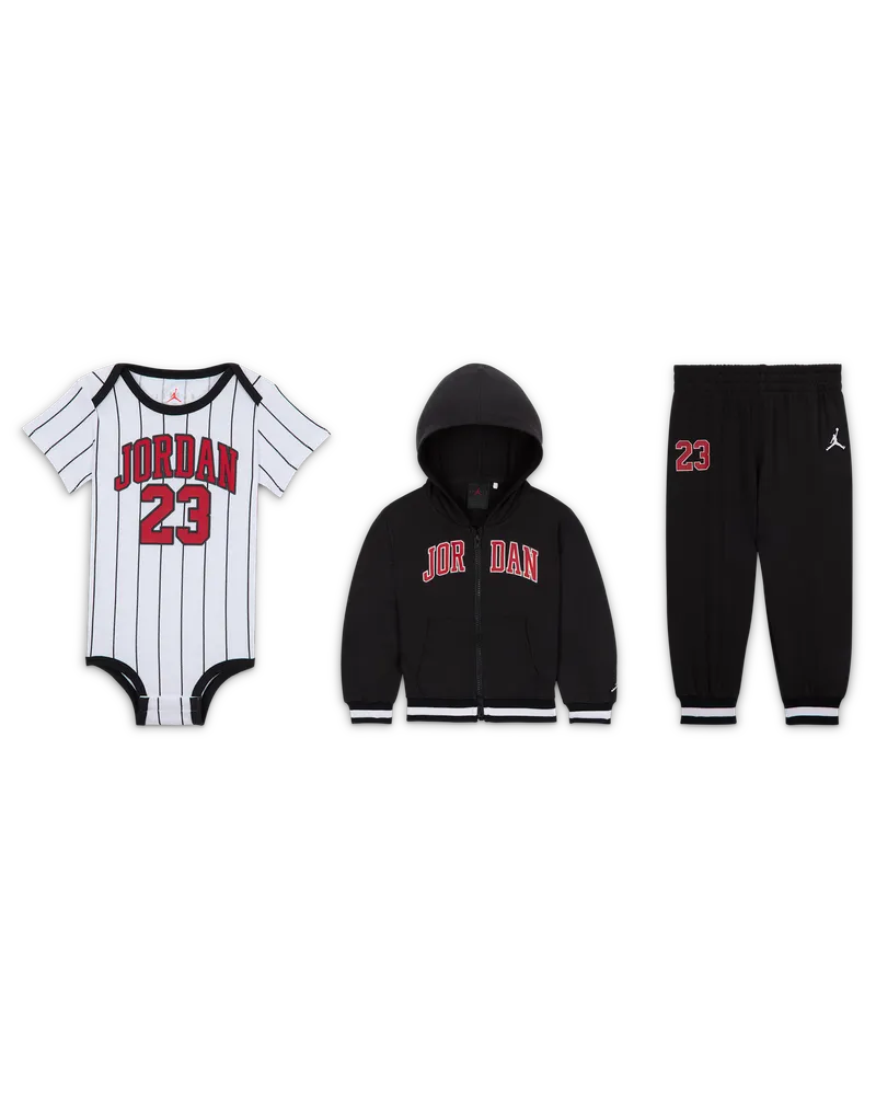 Jordan 23 Jersey dreiteiliges Kapuzenjacken-Set (Babys, 6–12 M.) - Schwarz Schwarz