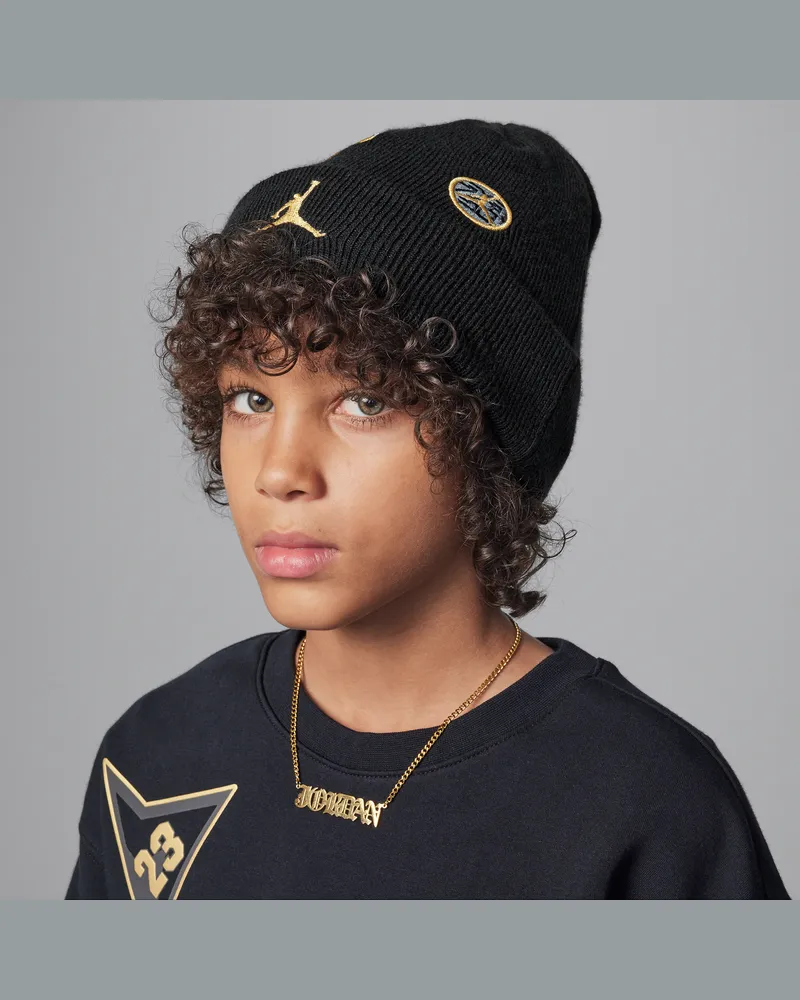 Jordan See Me Shine" Beanie (ältere Kinder) - Schwarz Schwarz