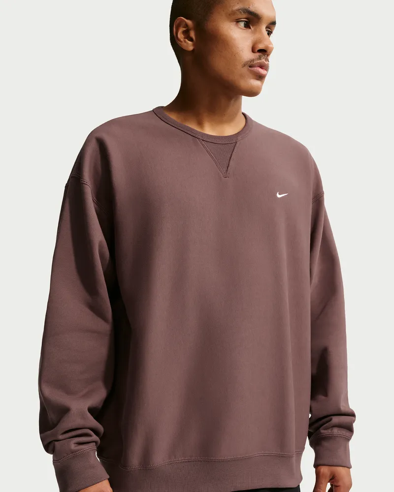 Nike Solo Swoosh Fleece-Rundhalsshirt für Herren - Lila Lila