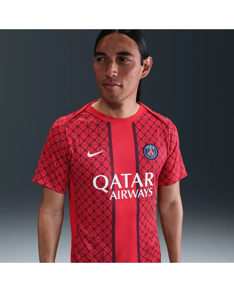 Nike Paris Saint-Germain Academy Pro Away  Dri-FIT Pre-Match Kurzarm-Fußballoberteil (Herren) - Rot Rot