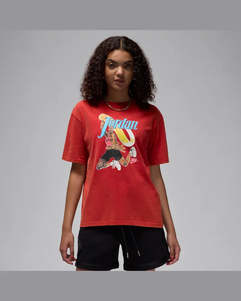 Nike Jordan Girlfriend-T-Shirt mit Grafik (Damen) - Rot Rot