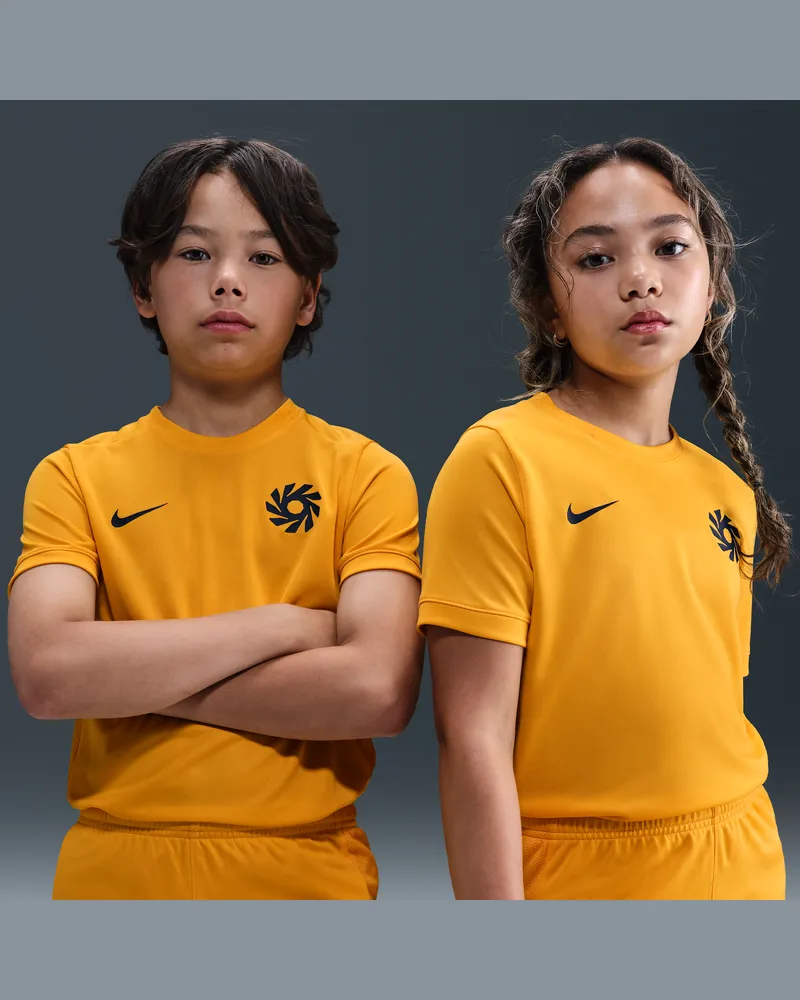 Nike Erling Haaland Academy Dri-FIT Kurzarm-Fußballoberteil (ältere Kinder) - Gelb Gelb